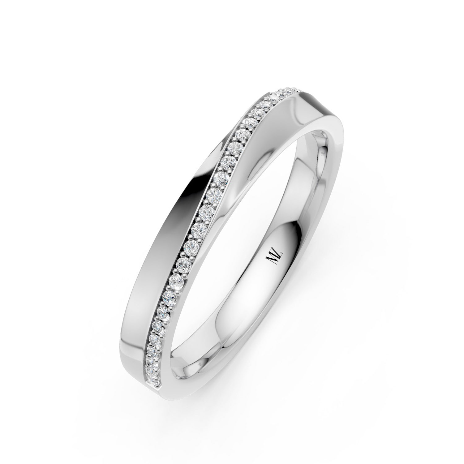 JDR2479-L-P-KW Nhẫn Cưới Nữ 14K Kim Cương The Charm