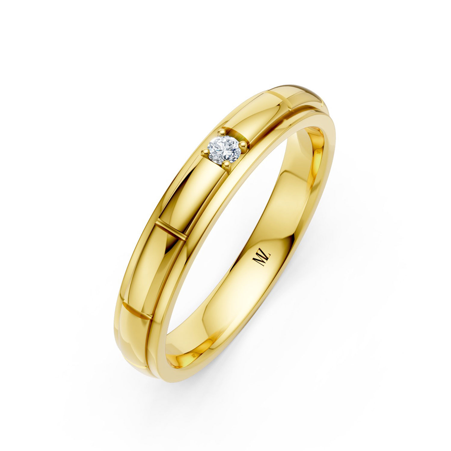JDR2494-L-P-KY Nhẫn Cưới Nữ 14K Kim Cương Simple Love