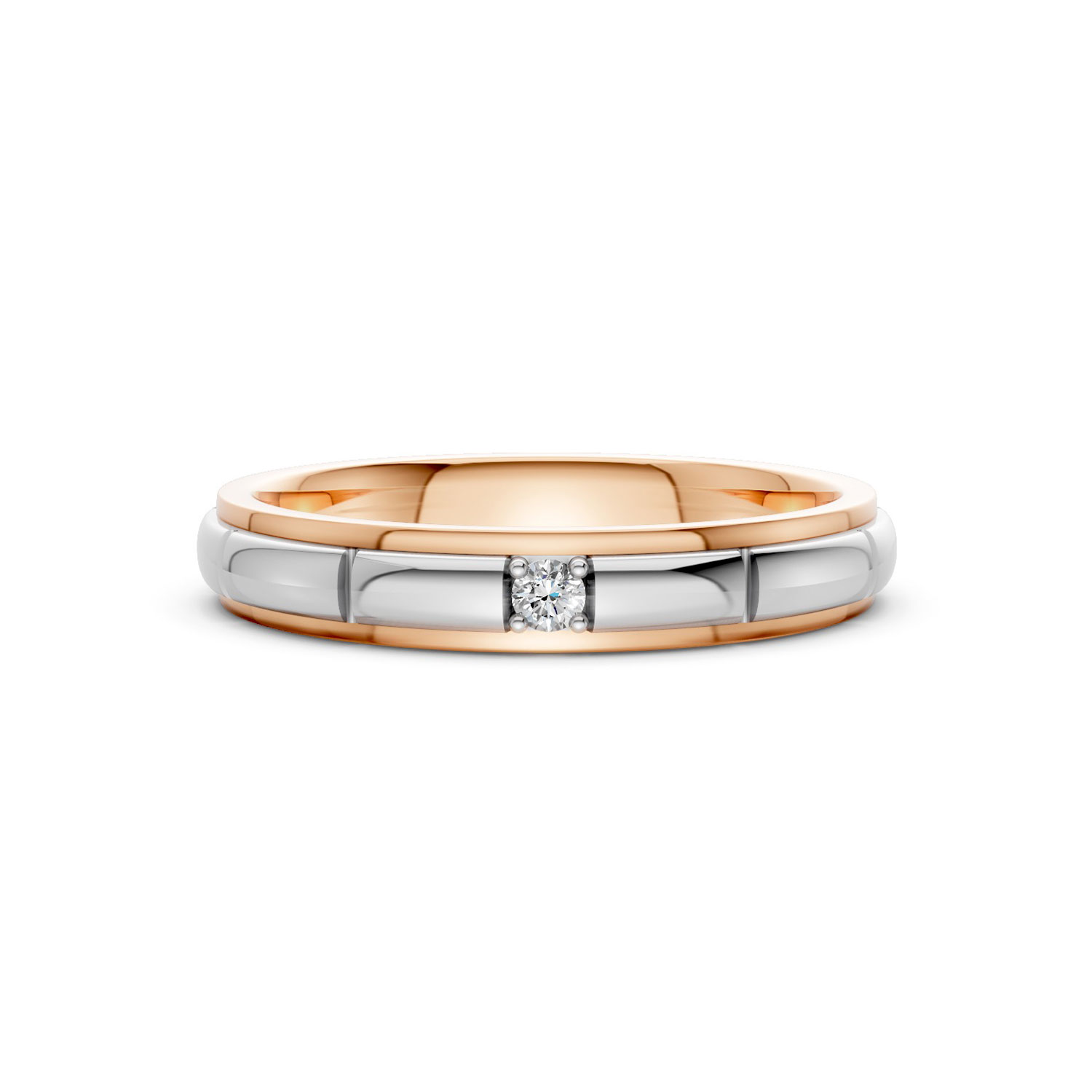 JDR2494-L-T-KRW Nhẫn Cưới Nữ 14K Kim Cương Simple Love