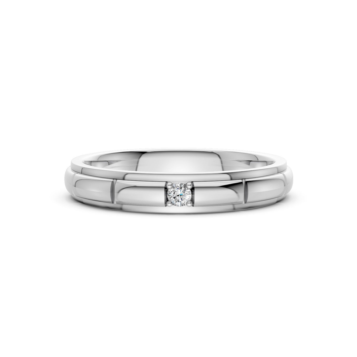 JDR2494-L-T-KW Nhẫn Cưới Nữ 14K Kim Cương Simple Love