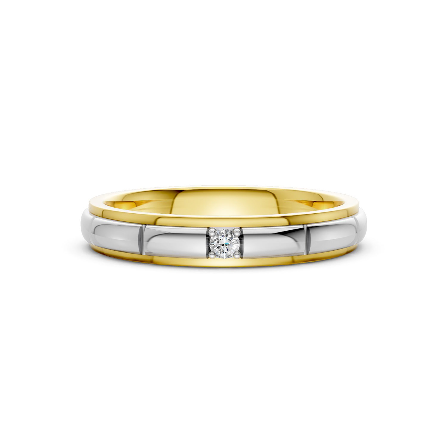 JDR2494-L-T-KYW Nhẫn Cưới Nữ 14K Kim Cương Simple Love