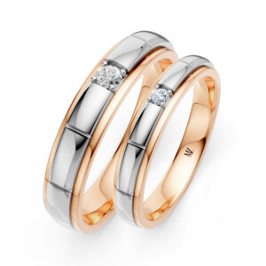Cặp Nhẫn Cưới 14K Kim Cương Simple Love