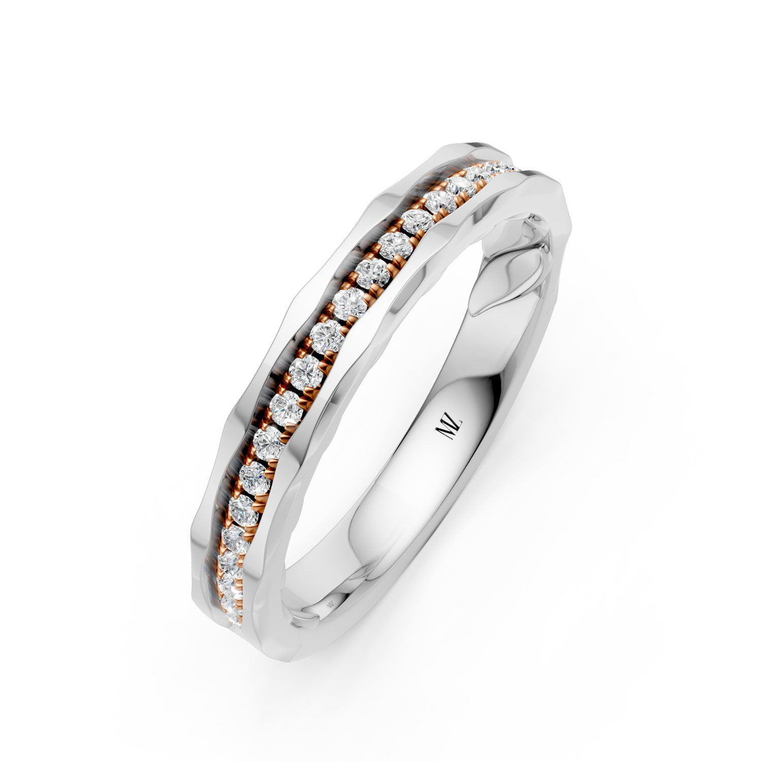 JDR2497-L-P-KRW Nhẫn Cưới Nữ 14K Kim Cương Pure Elegance