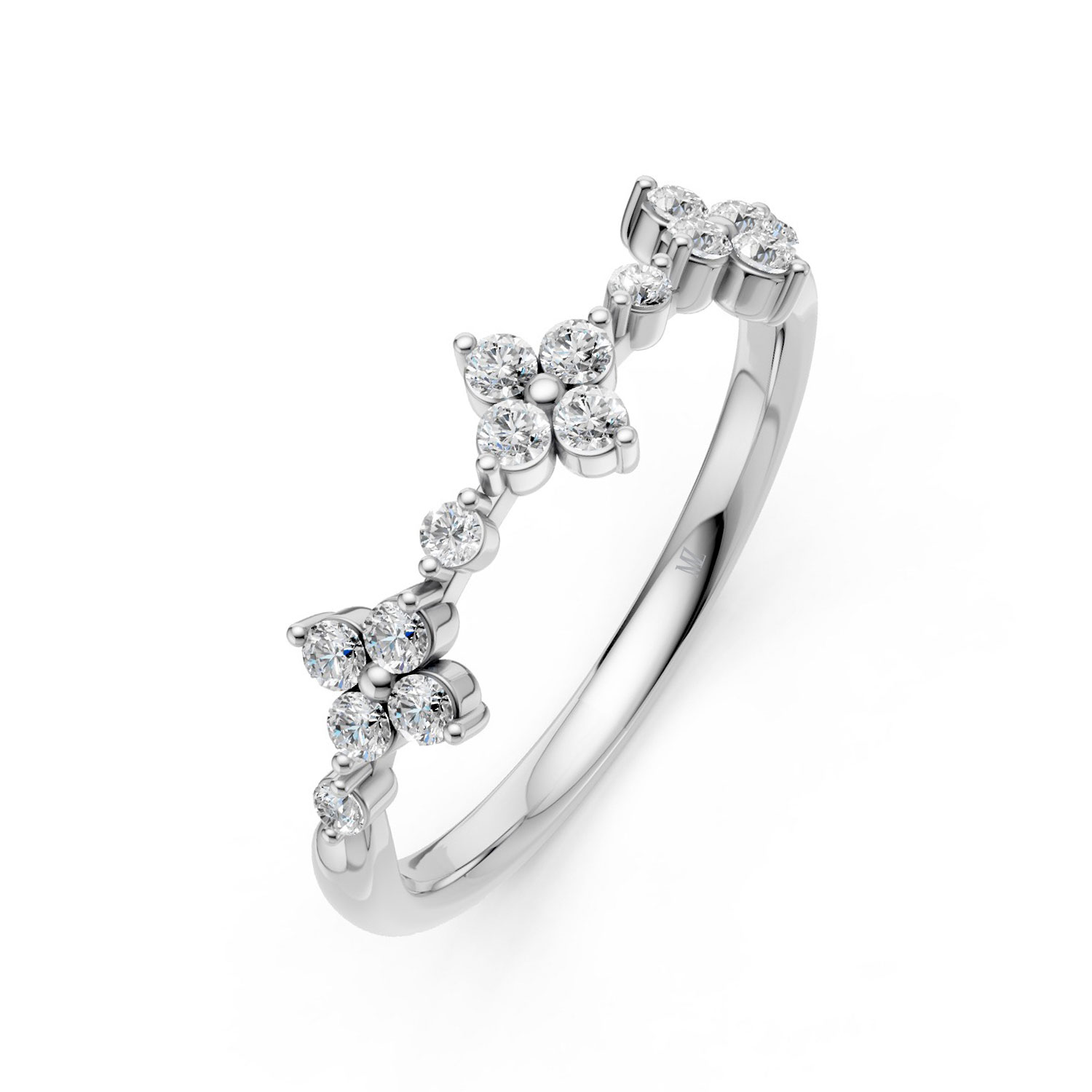 JDR2515-L-P-KW Nhẫn Cưới Nữ 10K CZ The Lennons