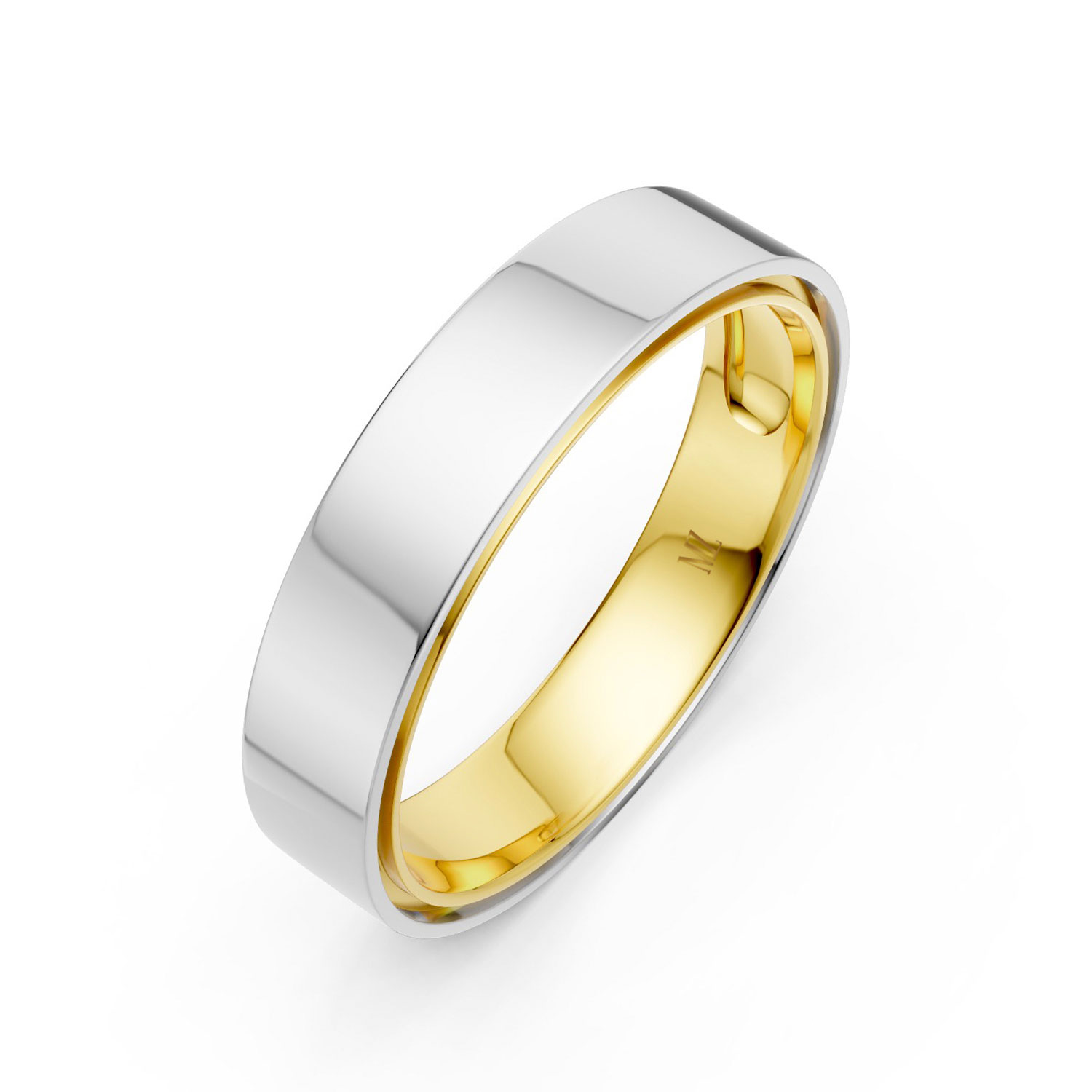 JDR2556-M-P-KYW Nhẫn Cưới Nam 14K Mark Mate
