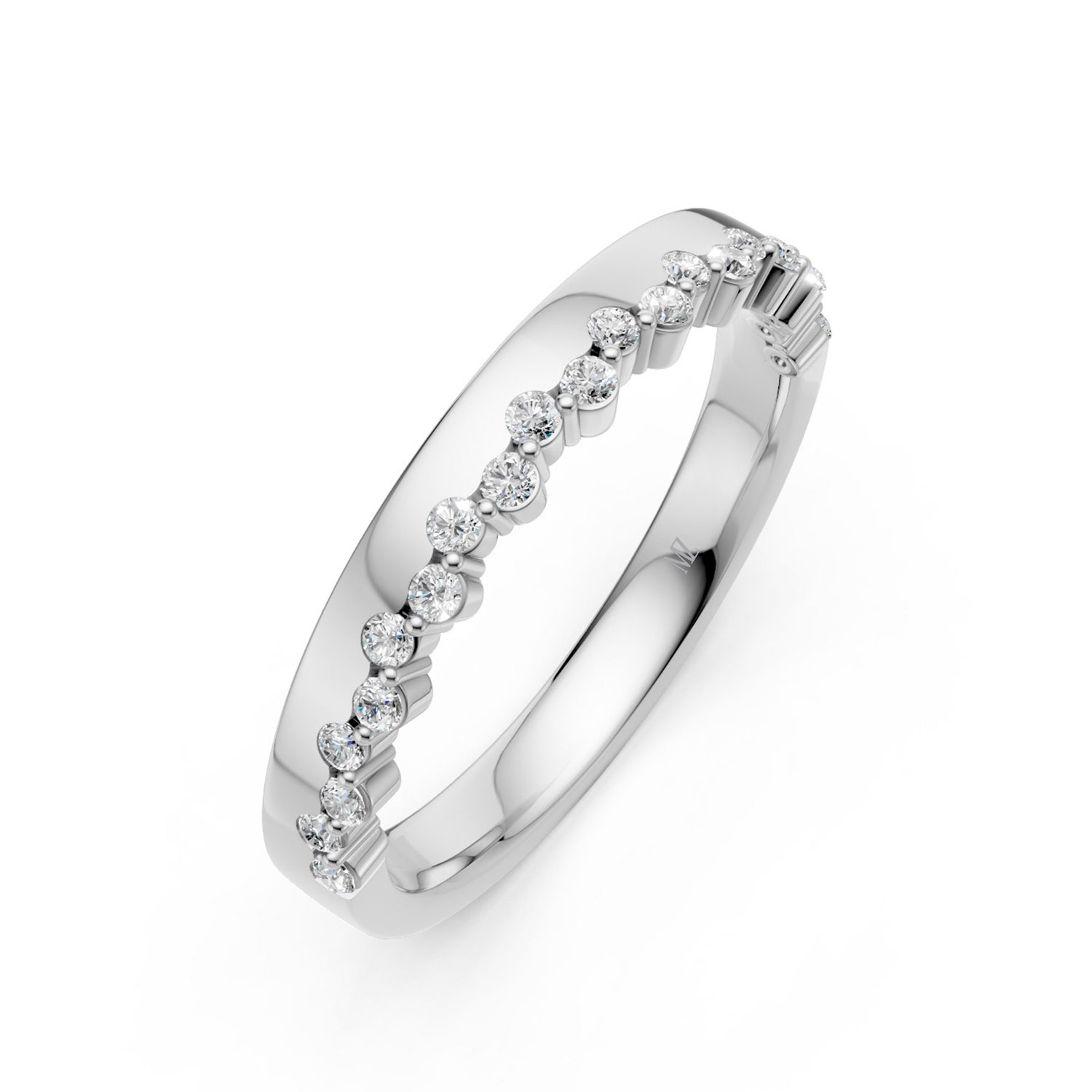 JDR2557-P-KW Nhẫn Cưới Nữ 14K CZ Sparkle