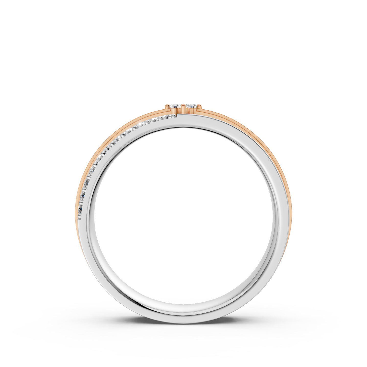 JDR2601-L-F-KRW Nhẫn Cưới Nữ 14K Kim Cương The Marleys