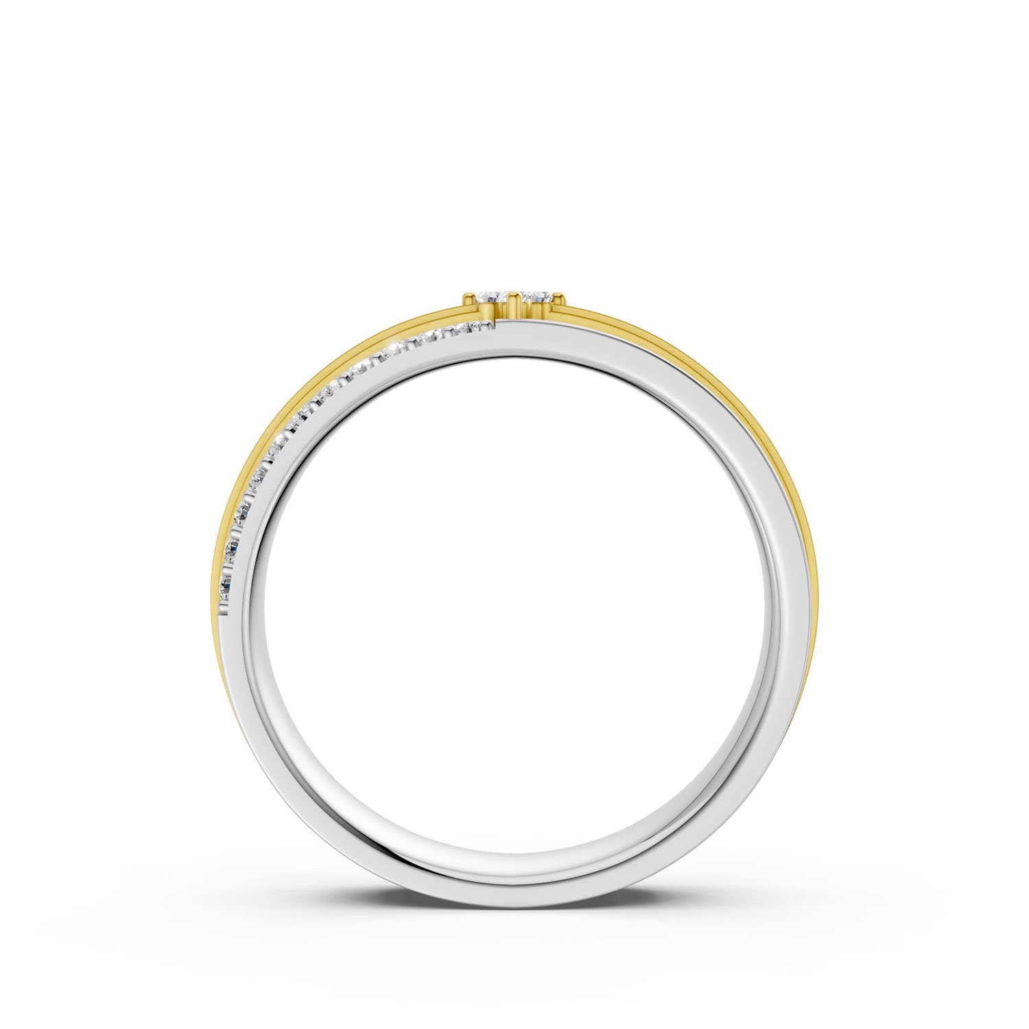 JDR2601-L-F-KYW Nhẫn Cưới Nữ 14K Kim Cương The Marleys