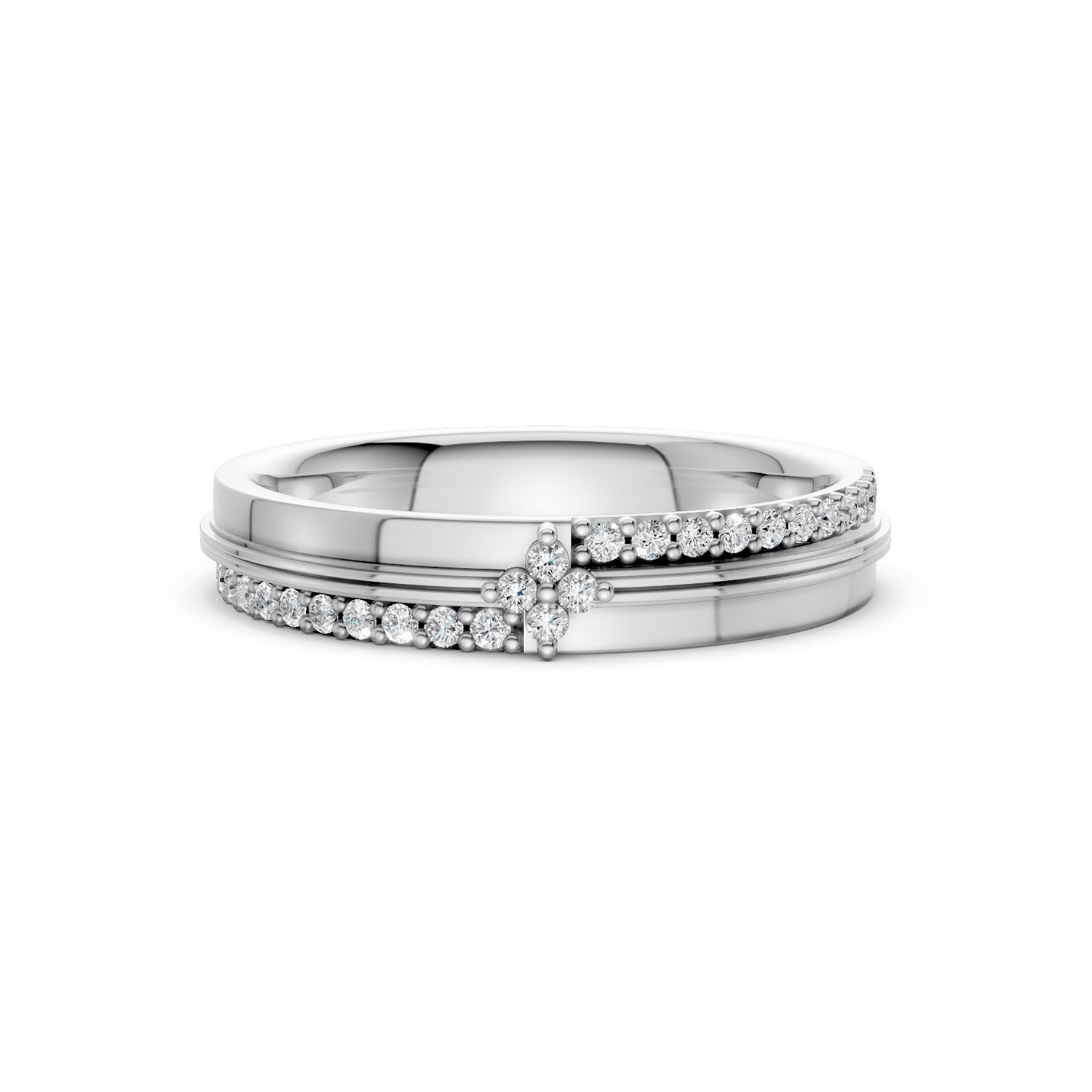 JDR2601-L-T-KW Nhẫn Cưới Nữ 14K Kim Cương The Marleys