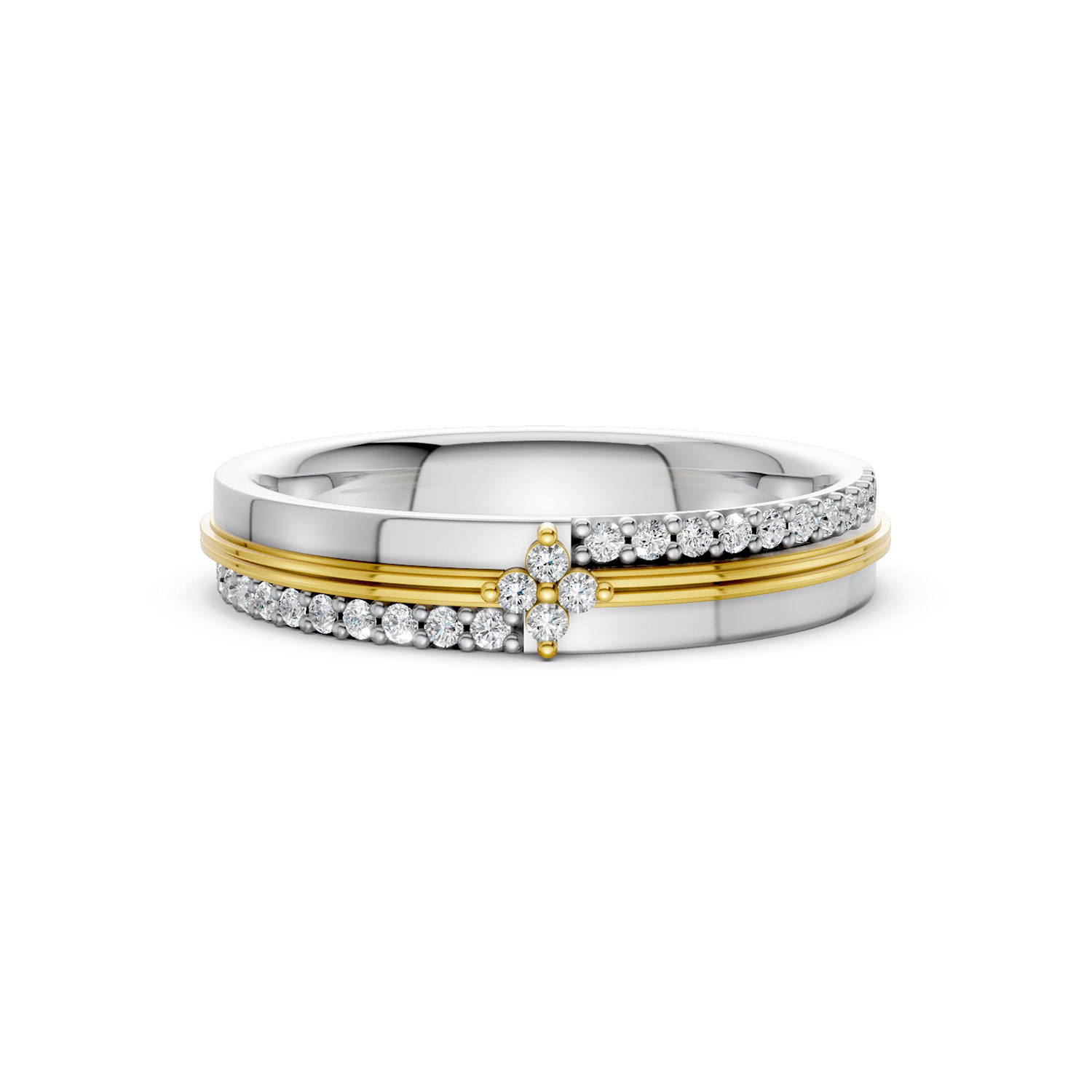 JDR2601-L-T-KYW Nhẫn Cưới Nữ 14K Kim Cương The Marleys