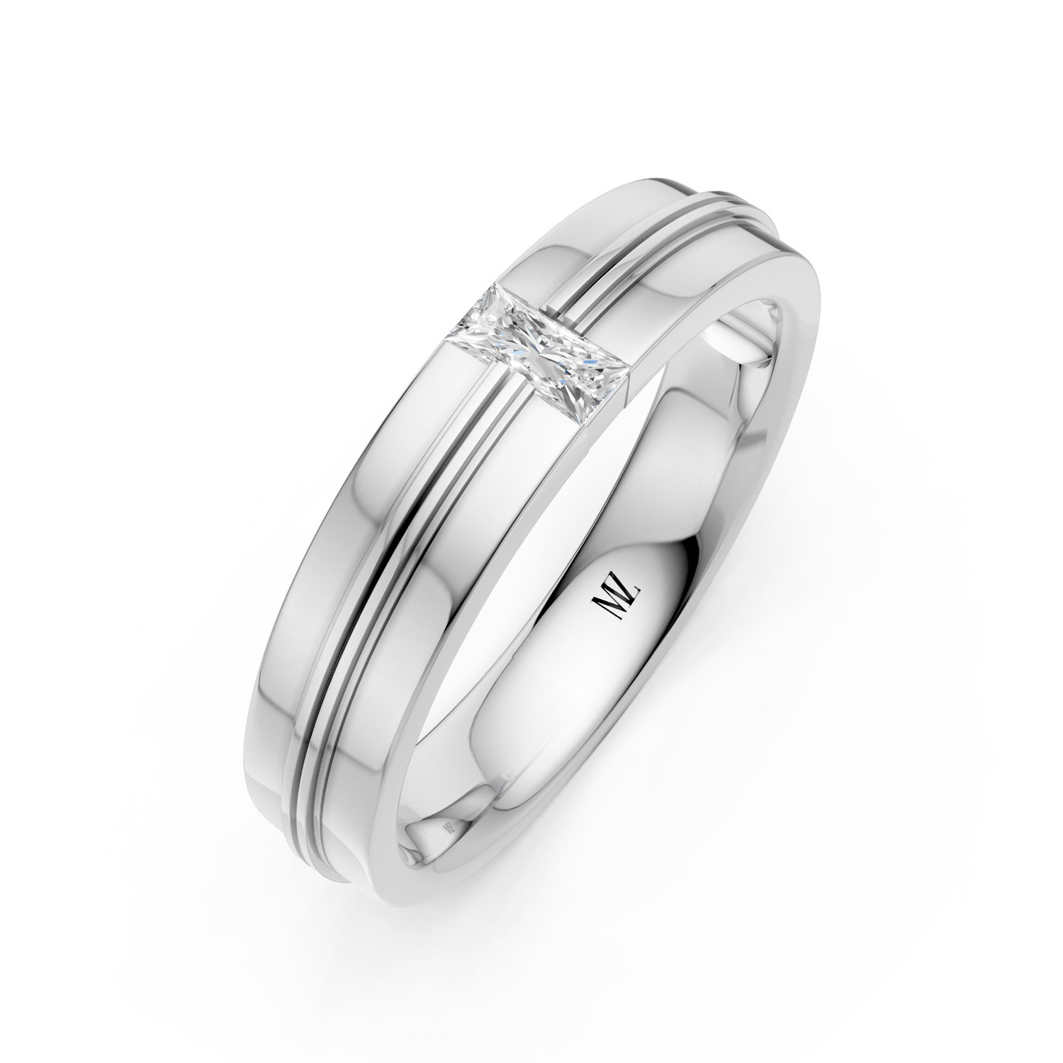 JDR2601-M-P-KW Nhẫn Cưới Nam 18K Kim Cương The Marleys