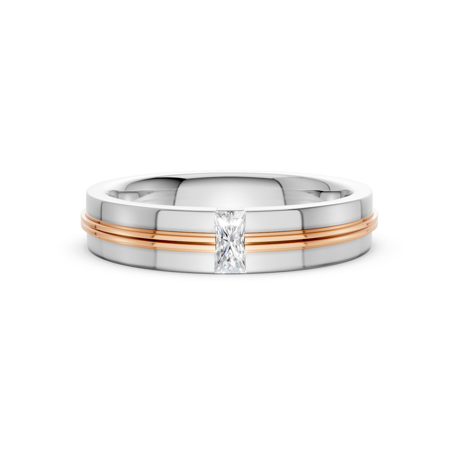 JDR2601-M-T-KRW Nhẫn Cưới Nam 18K Kim Cương The Marleys