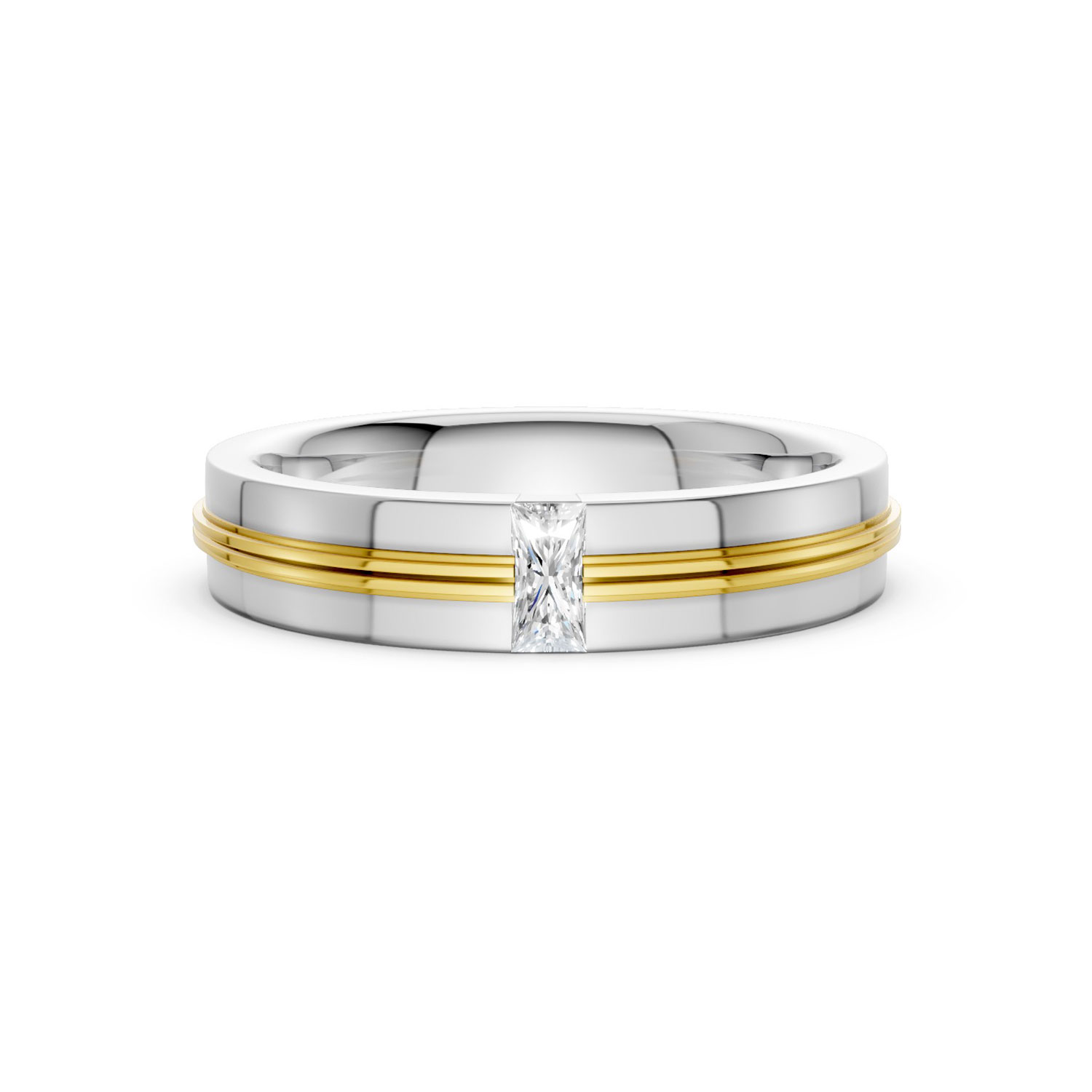 JDR2601-M-T-KYW Nhẫn Cưới Nam 18K Kim Cương The Marleys