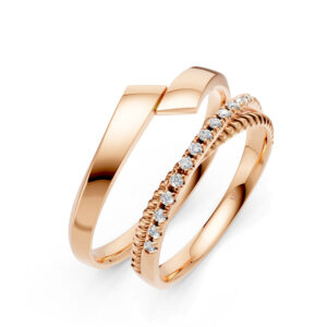 Cặp Nhẫn Cưới 10K CZ The Genes