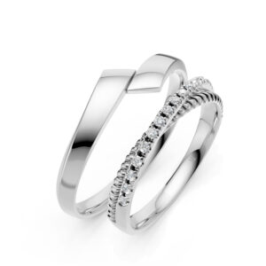 Cặp Nhẫn Cưới 10K CZ The Genes