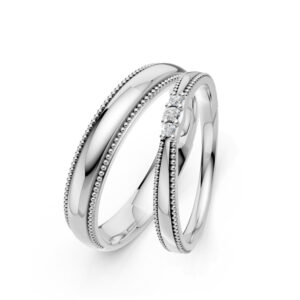 Cặp Nhẫn Cưới 14K CZ The Mikels
