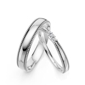 Cặp Nhẫn Cưới 10K CZ The Mikels-Solid Band