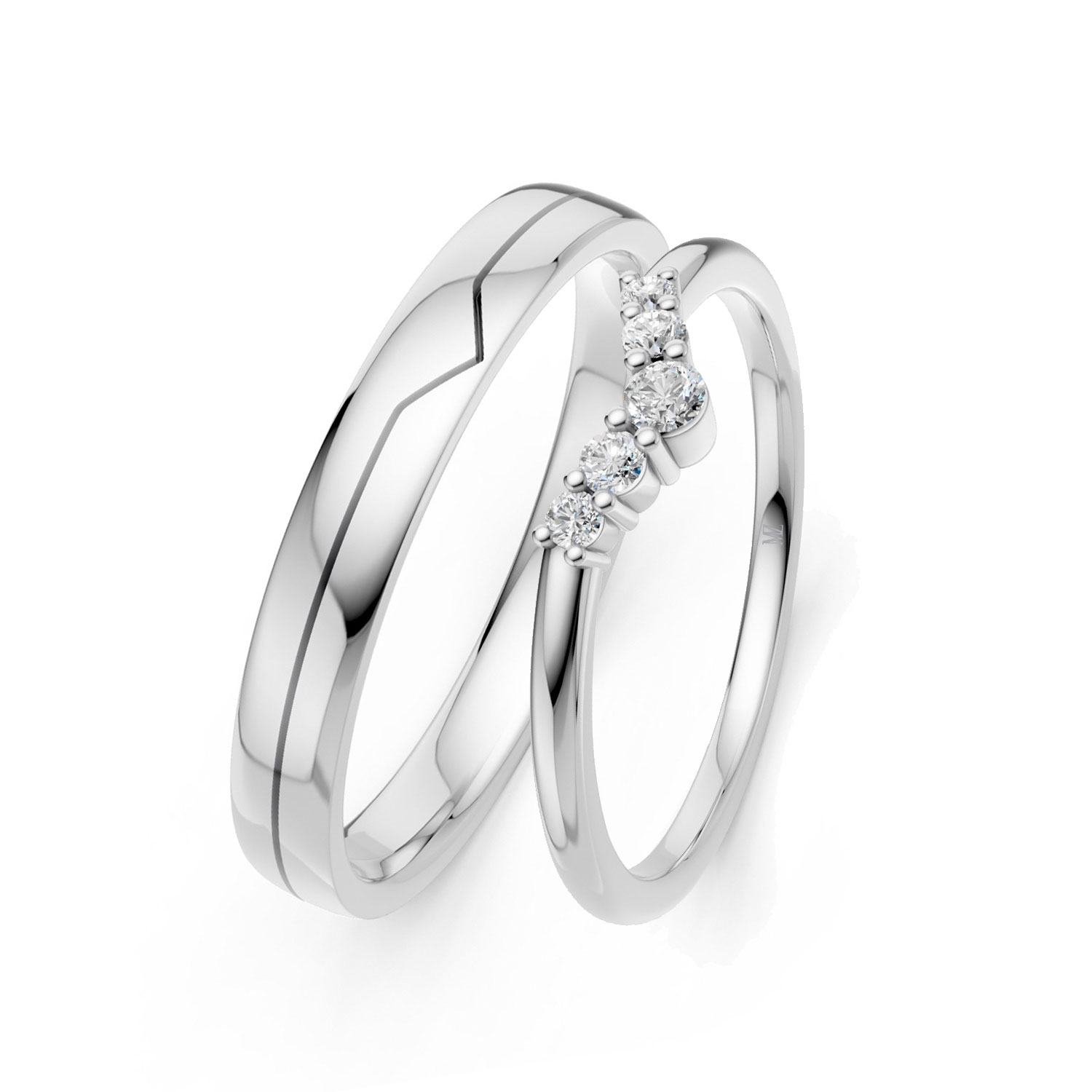 JDR2605-LM-KW Cặp Nhẫn Cưới 10K CZ The Kings