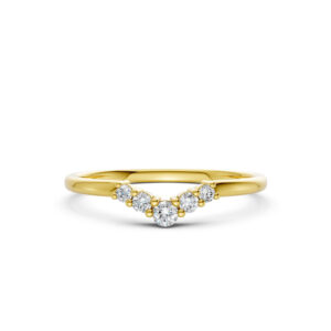 Nhẫn Cưới Nữ 14K CZ The Kings - Slim Design(Solid Band)