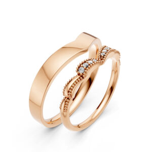 Cặp Nhẫn Cưới 10K CZ The Lexuses-Solid Band