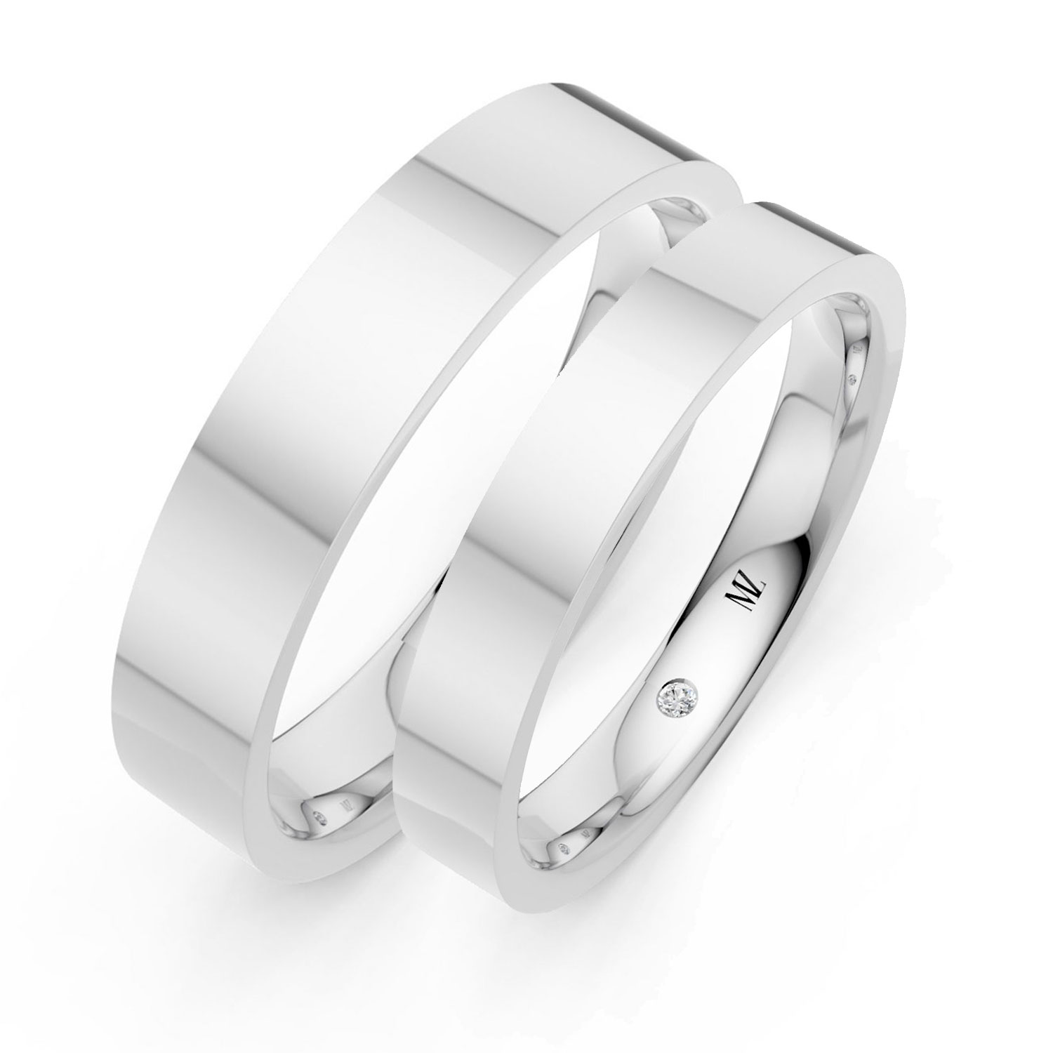 JDR2608-LM-KW Cặp Nhẫn Cưới 14K Kim Cương The Lous