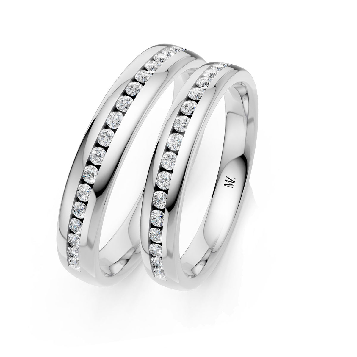 JDR2609-LM-KW Cặp Nhẫn Cưới 14K Kim Cương The Natividads