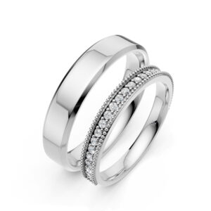 Cặp Nhẫn Cưới 14K CZ Hyades