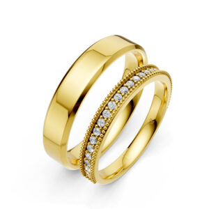 Cặp Nhẫn Cưới 14K CZ Hyades