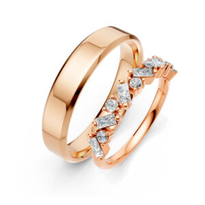 Cặp Nhẫn Cưới 14K Kim Cương Petal of Happiness