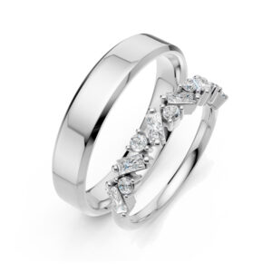 Cặp Nhẫn Cưới 14K Kim Cương Petal of Happiness