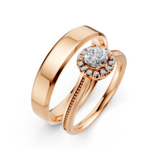 Cặp Nhẫn Cưới 14K Kim Cương Lab-grown Petal of Joy