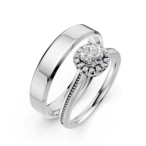 Cặp Nhẫn Cưới 14K Kim Cương Lab-grown Petal of Joy