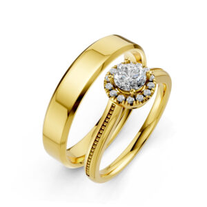 Cặp Nhẫn Cưới 14K Kim Cương Lab-grown Petal of Joy