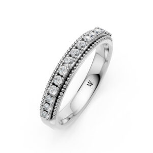 Nhẫn Cưới Nữ 14K CZ Caro