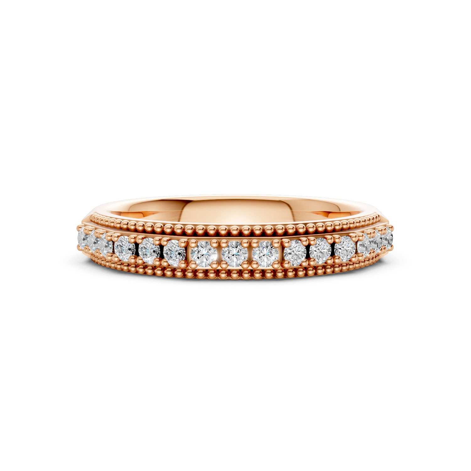 JDR2652B-L-T-KR Nhẫn Cưới Nữ 14K CZ Caro