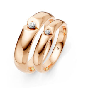 Cặp Nhẫn Cưới 14K CZ Tender Love