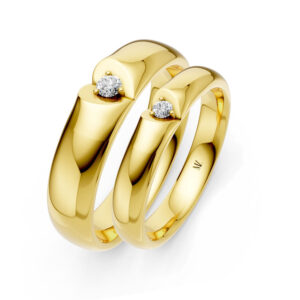 Cặp Nhẫn Cưới 14K CZ Tender Love