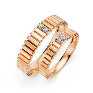 Cặp Nhẫn Cưới 14K Kim Cương Amphitrite