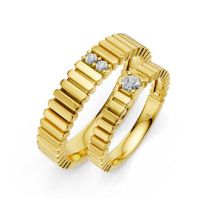 Cặp Nhẫn Cưới 14K Kim Cương Amphitrite