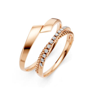 Cặp Nhẫn Cưới 14K CZ Infinty Us