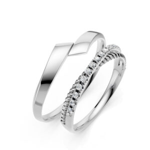 Cặp Nhẫn Cưới 14K CZ Infinty Us