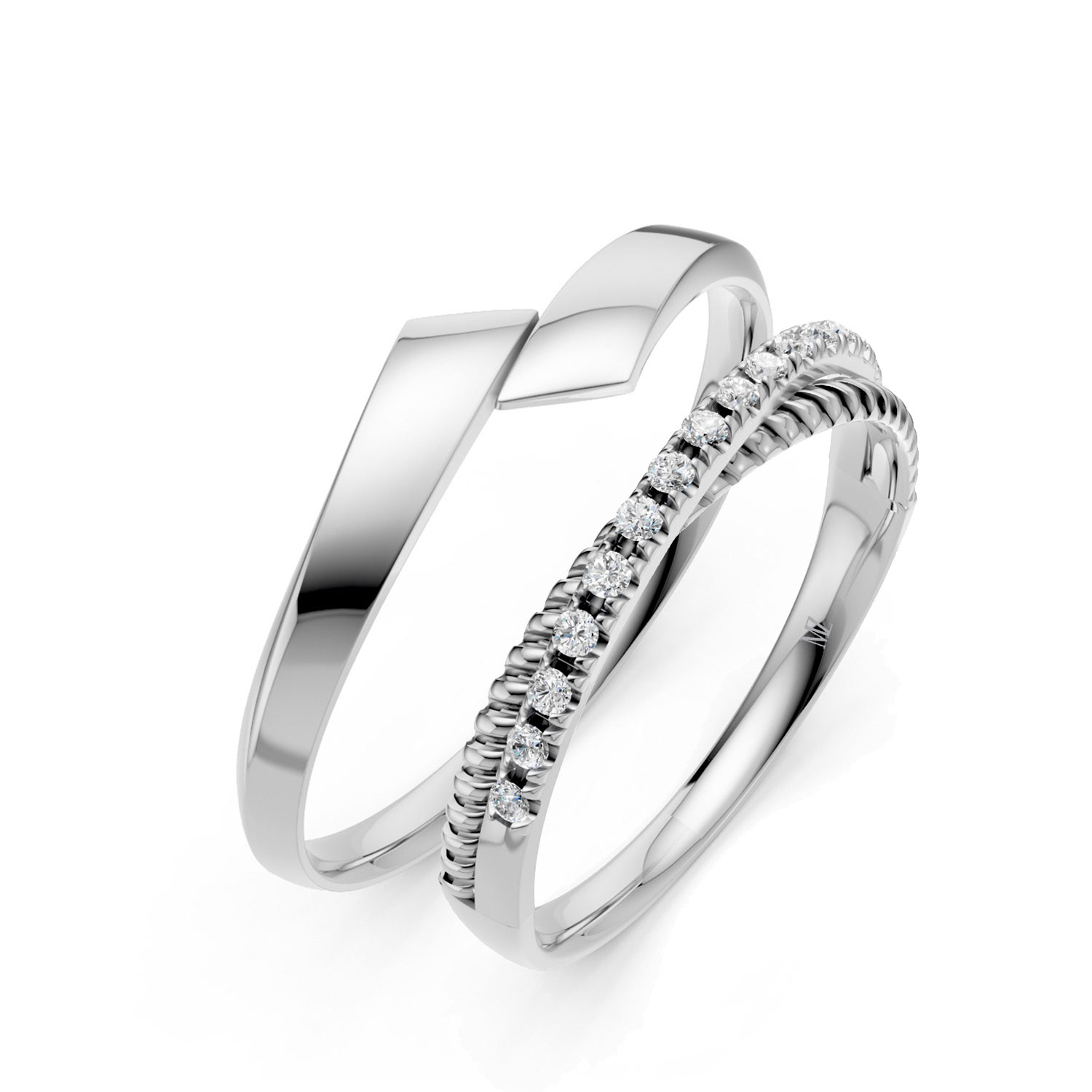 Cặp Nhẫn Cưới 14K CZ Infinty Us Cặp Nhẫn Cưới 14K CZ Infinty Us