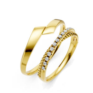 Cặp Nhẫn Cưới 14K CZ Infinty Us
