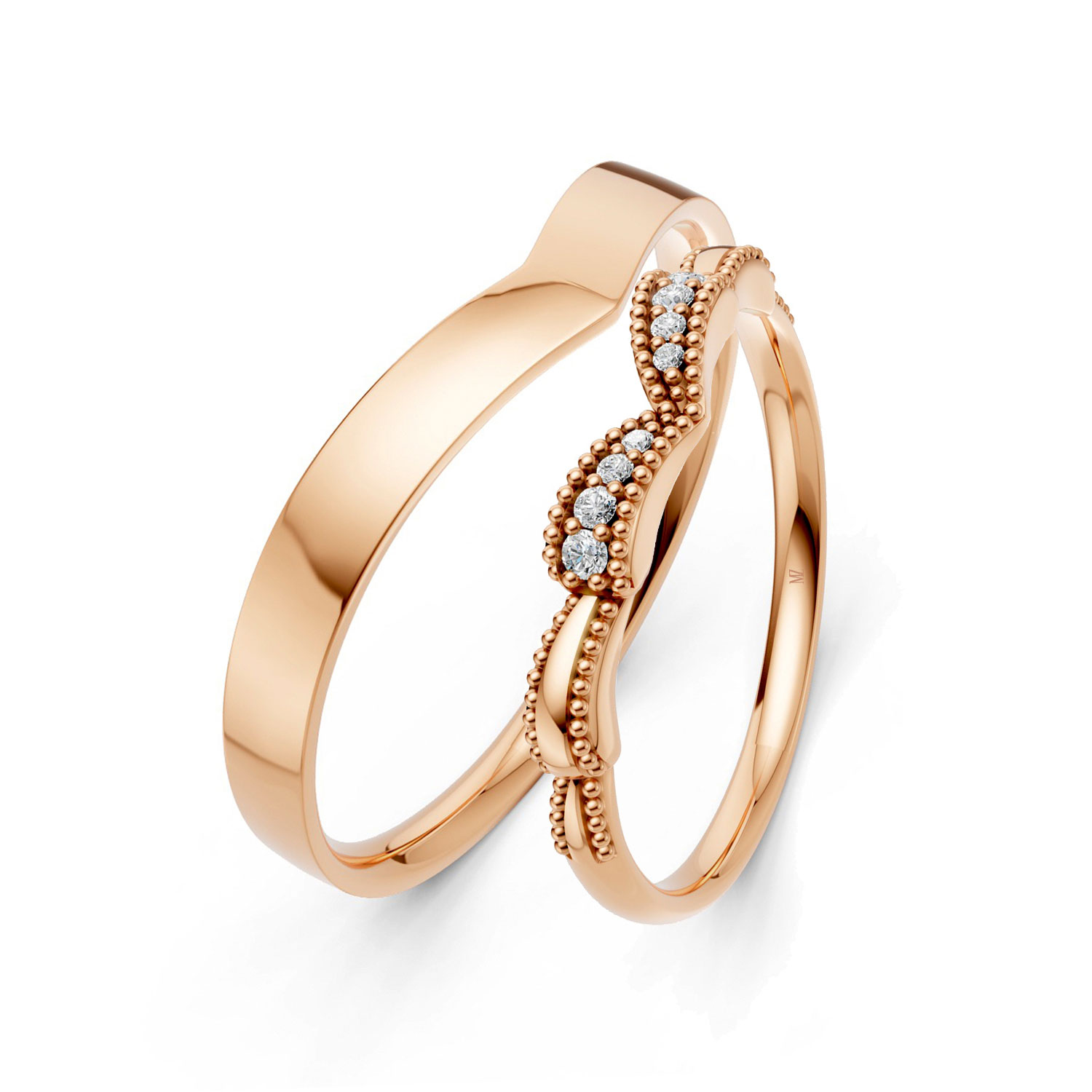 Cặp Nhẫn Cưới 14K CZ Twisted Love Cặp Nhẫn Cưới 14K CZ Twisted Love