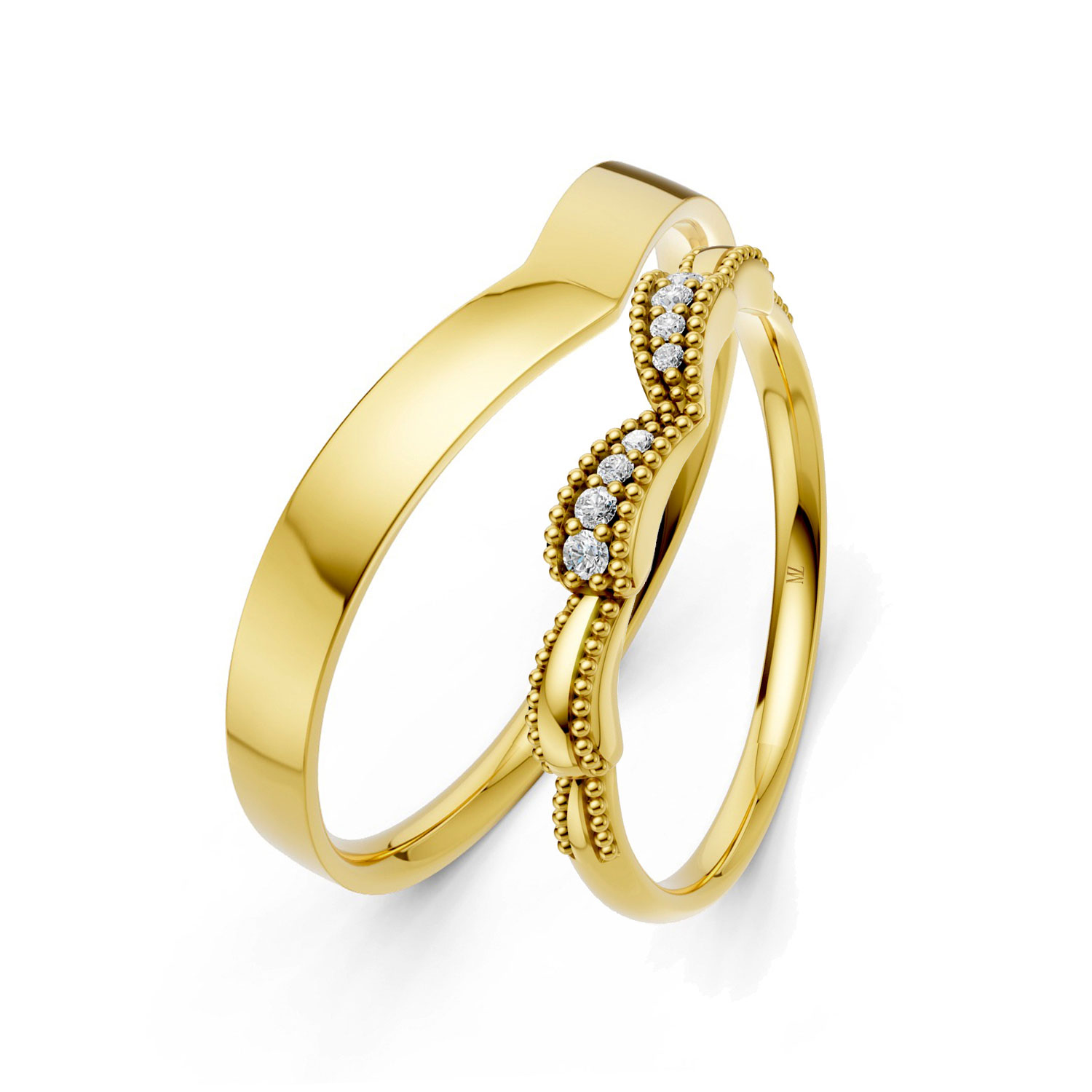 Cặp Nhẫn Cưới 14K CZ Twisted Love Cặp Nhẫn Cưới 14K CZ Twisted Love