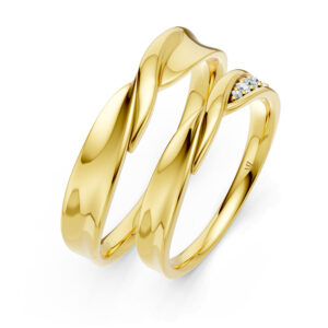 Cặp Nhẫn Cưới 14K CZ Sizzet-Slim Design