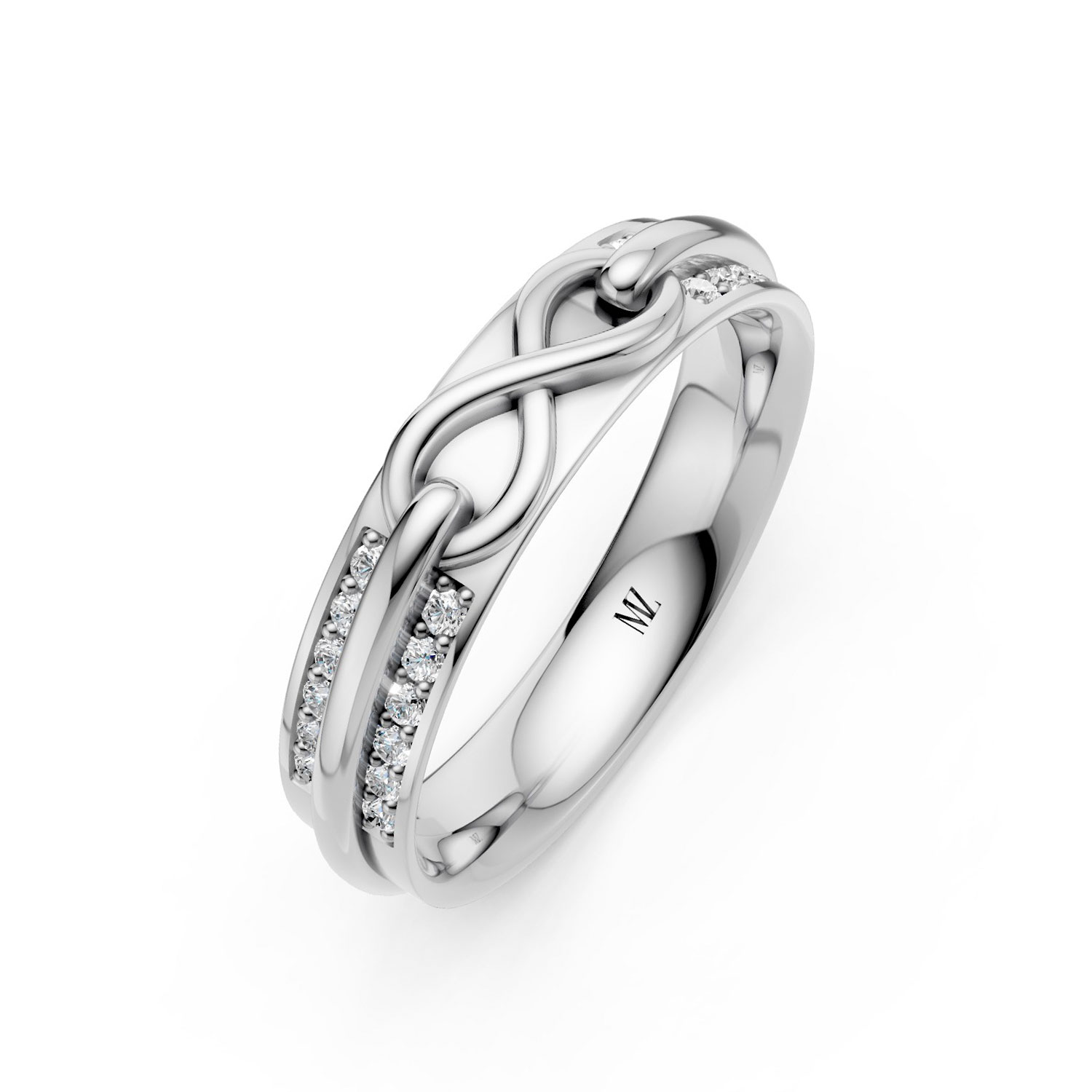 RP15074-L-P-KW Nhẫn Cưới Nữ 14K Kim Cương Pretty Much