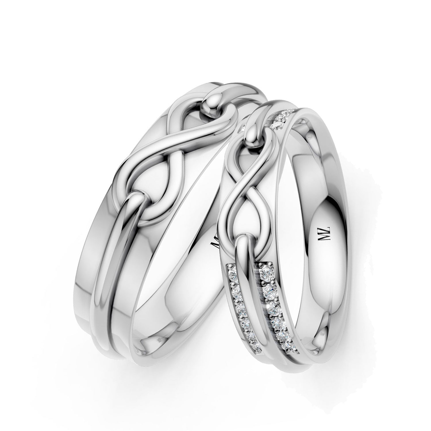 RP15074-LM-KW Cặp Nhẫn Cưới 14K Kim Cương Lab-grown Pretty Much