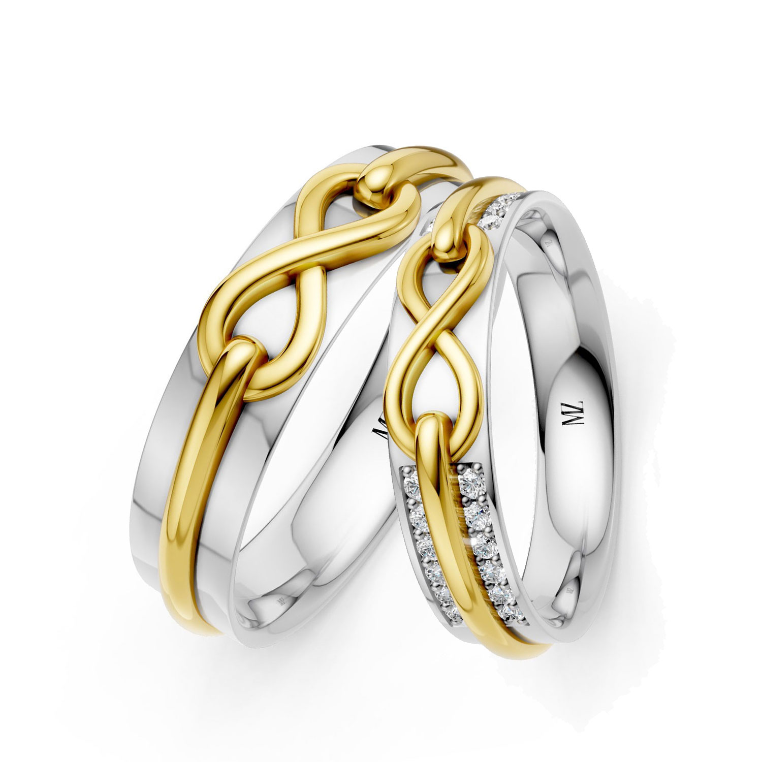 RP15074-LM-KYW Cặp Nhẫn Cưới 14K Kim Cương Lab-grown Pretty Much