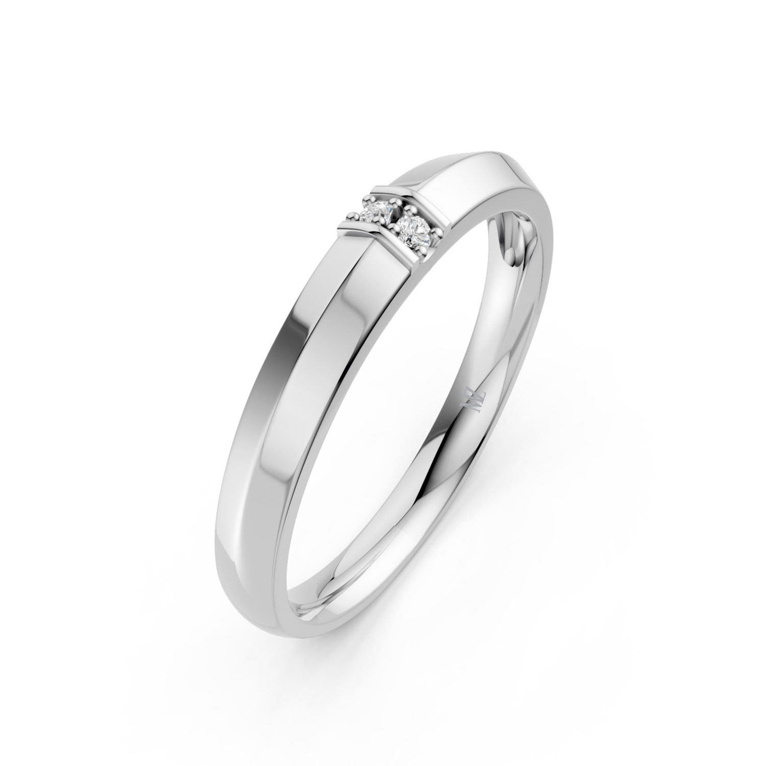 RP15081-M-P-KW Nhẫn Cưới Nam 10K CZ Sweet Dream